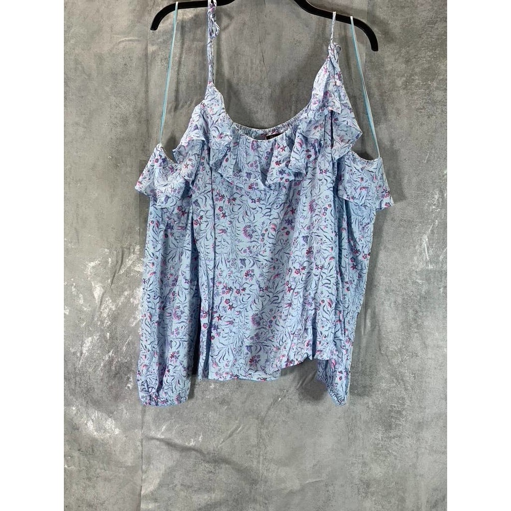 INC International Women's Petite Giselle Cold-Shoulder Ruffle-Trim Top SZ XL